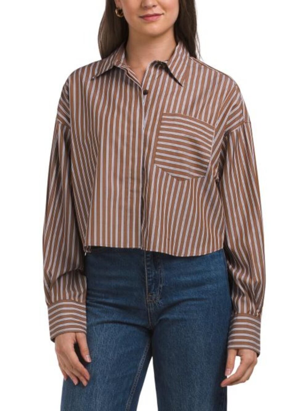RAG & BONE Marin Cropped Striped Shirt